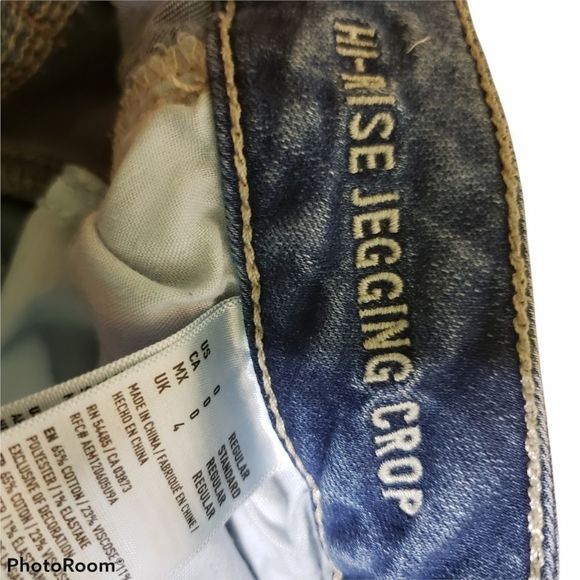 AMERICAN Eagle Distressed Hi Rise Jeans Stretch 0 - Picture 6 of 6